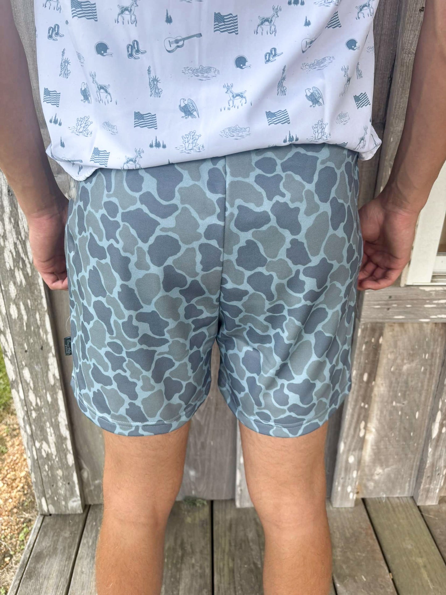 Honey Hole Outdoors Frog Skin Camo Fleece Shorts Honey Hole Outdoors