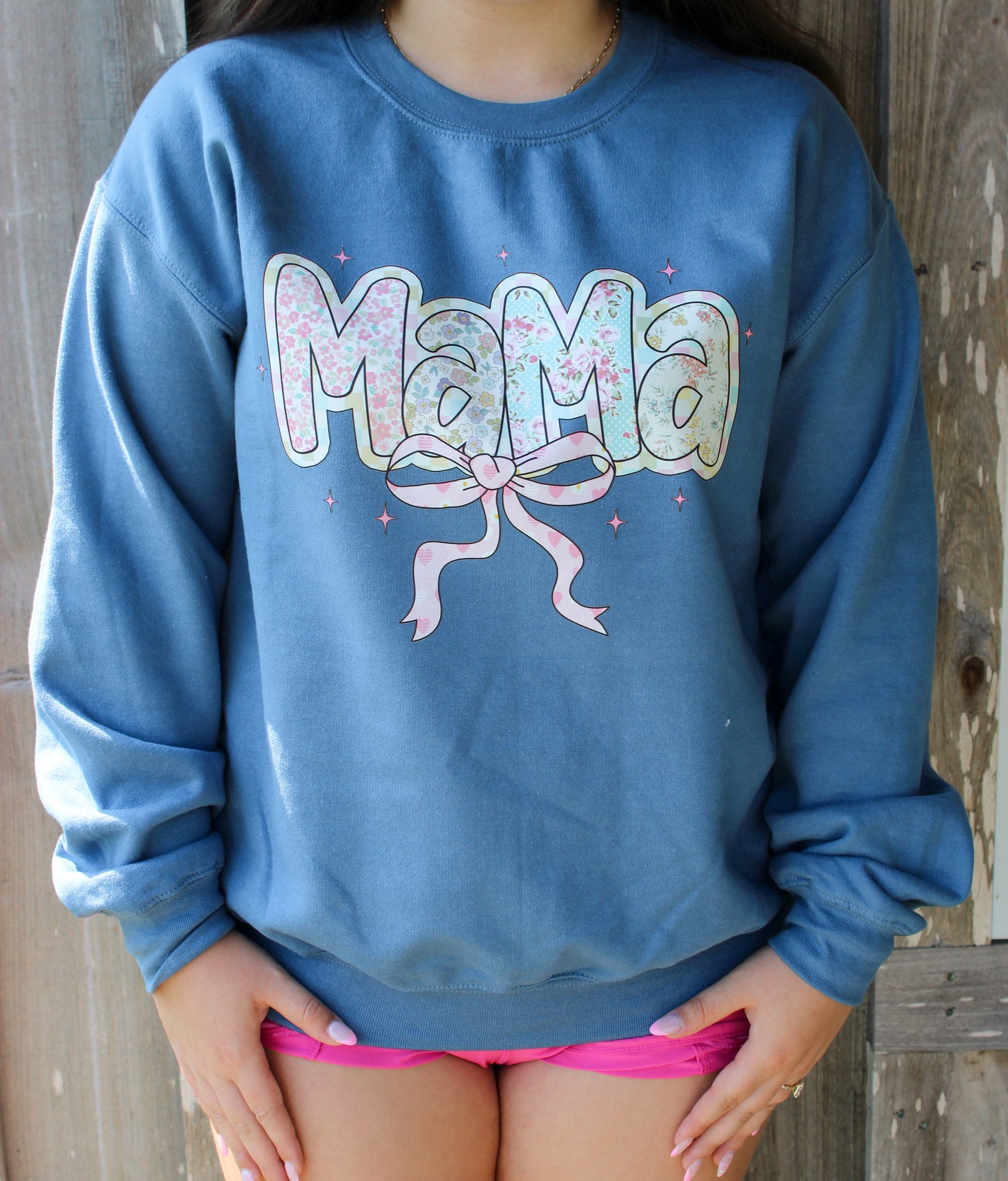 Patterned Mama Coquette Sweatshirt Trendy Transfers