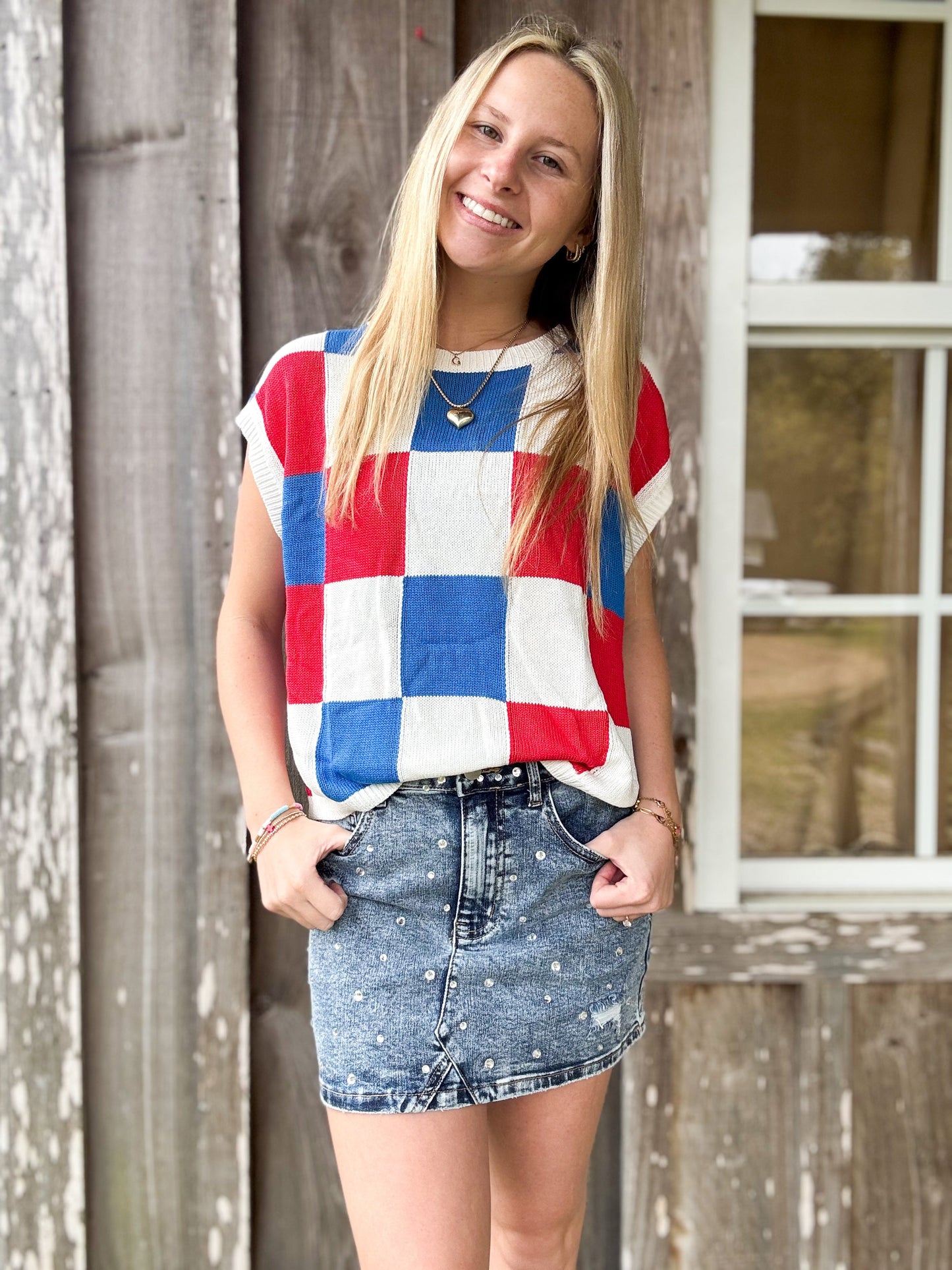 Rhinestone Distressed Denim High Waist Mini Skirt Aapparella