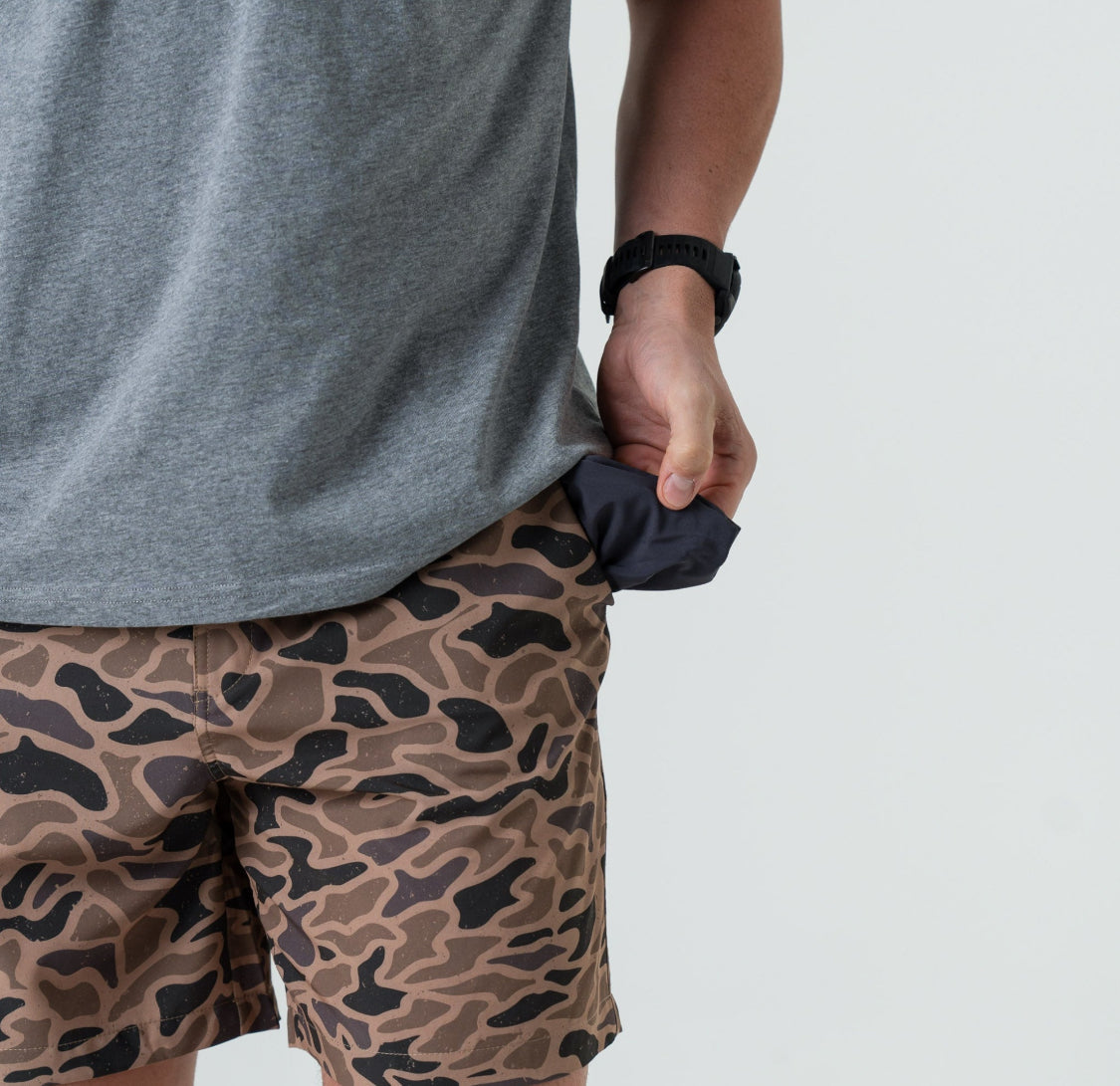 Burlebo Everyday Shorts-GAUGE CAMO - BLACK POCKET 7" BURLEBO