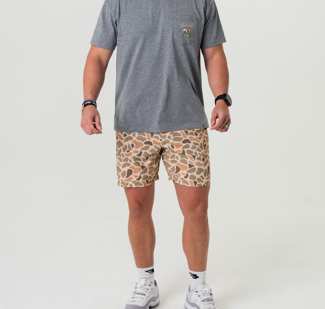BURLEBO VENADO CAMO EVERYDAY SHORTS (7" INSEAM) BURLEBO