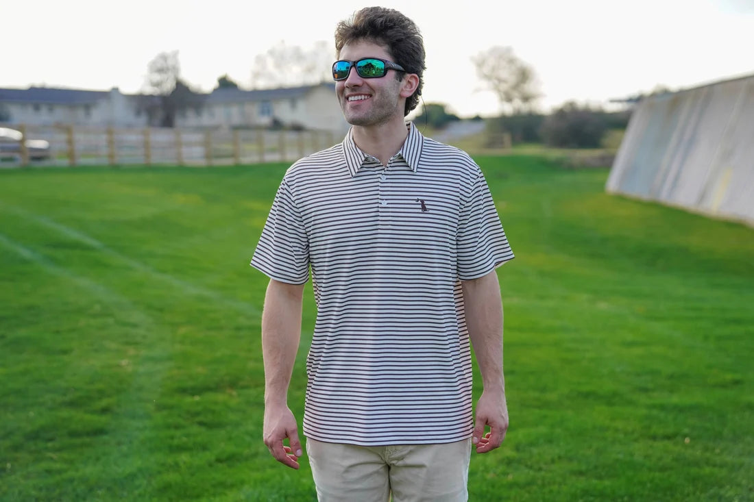 Local Boy Espresso/White Edisto Polo LOCAL BOY OUTFITTER