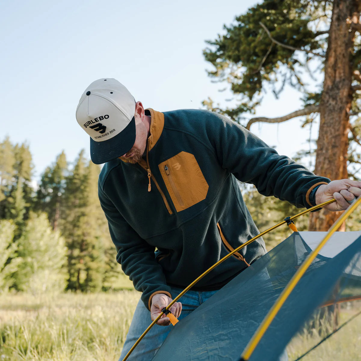 BURLEBO DARK OLIVE MICRO FLEECE PULLOVER BURLEBO