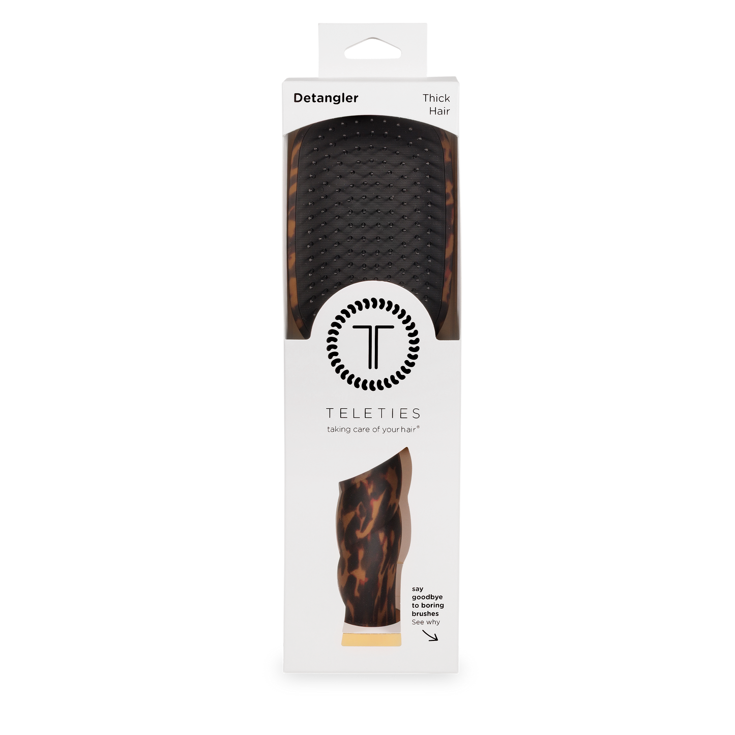 TELETIES - Detangler Hair Brush for Thick Hair - Tortoise TELETIES