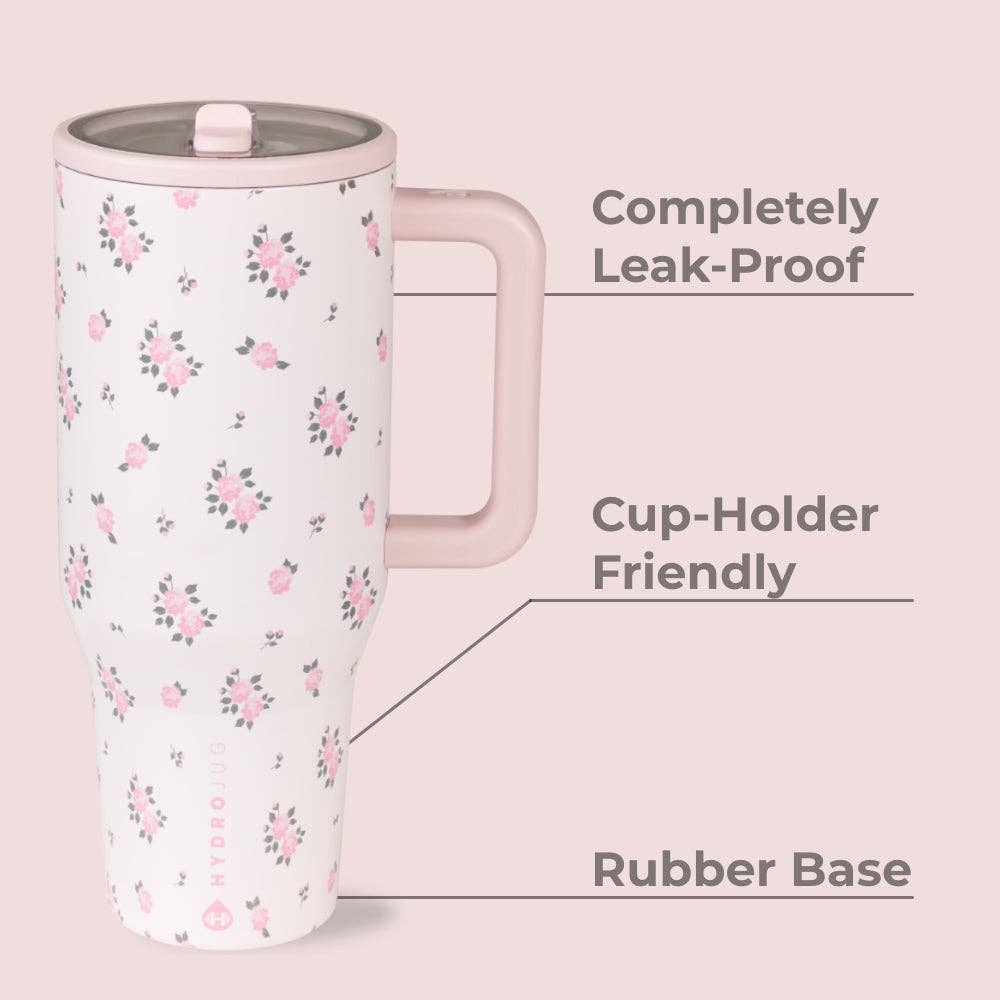 HydroJug - Wildrose Floral 40 oz Traveler Tumbler: Wildrose HydroJug