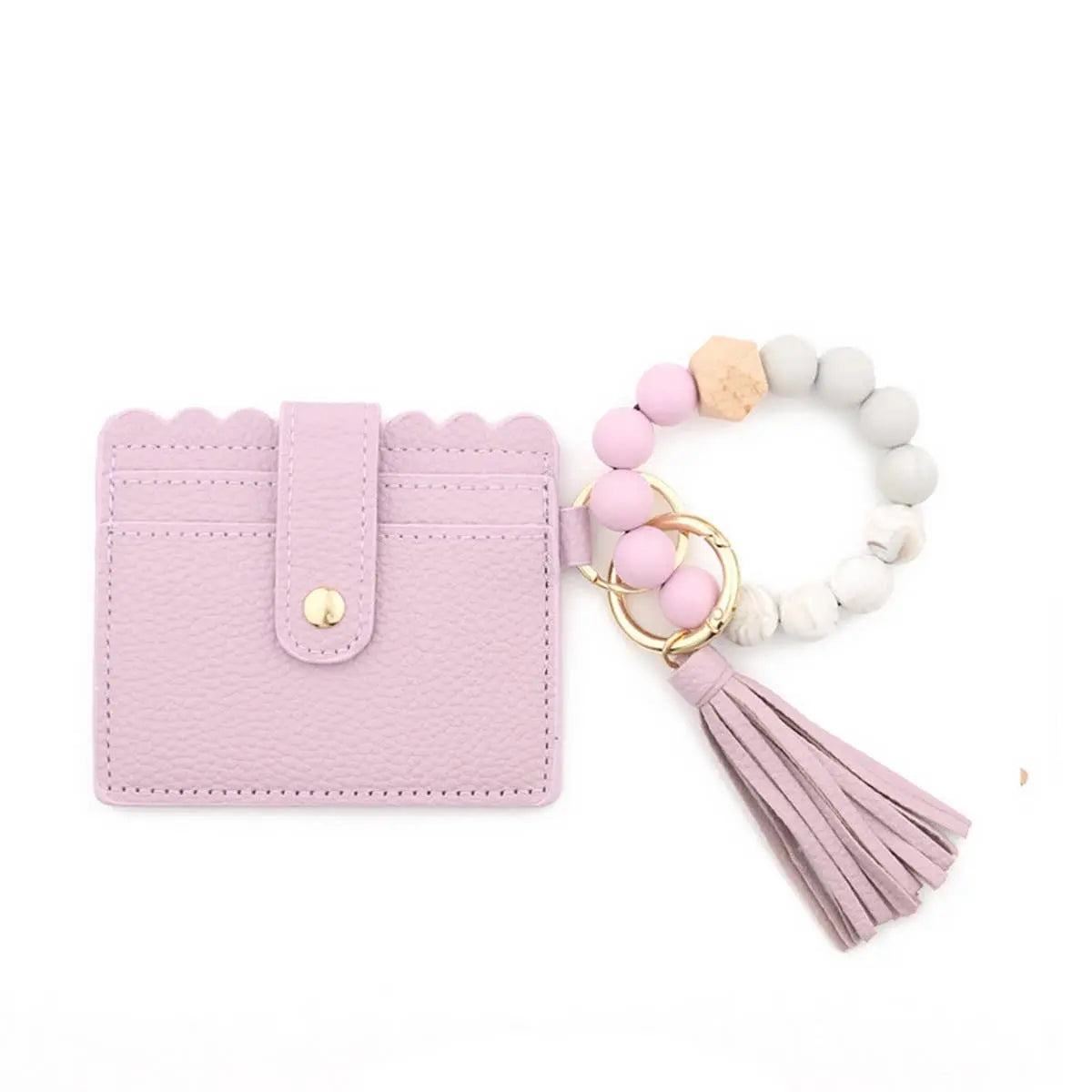 ACCITY - LEATHER WALLET TASSEL KEYCHAIN BRACELET_CWAJE0654: Purple / (OS) 1 ACCITY