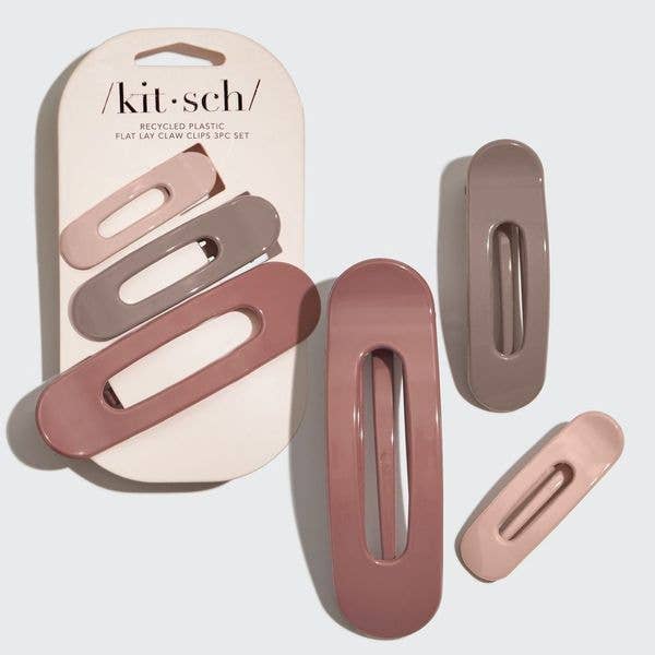 KITSCH - Flat Lay Claw Clip 3pc Flat - Ultra Glossy Terracotta KITSCH