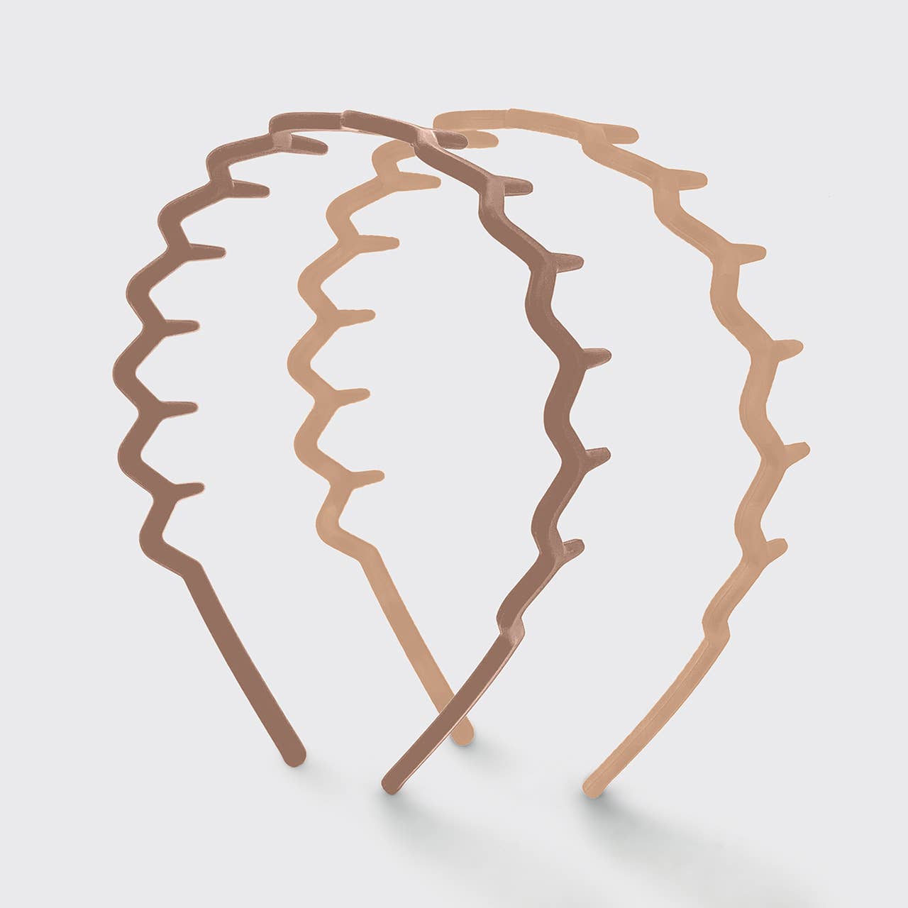 KITSCH - Recycled Plastic Zig Zag Headband 2pc - Neutral KITSCH