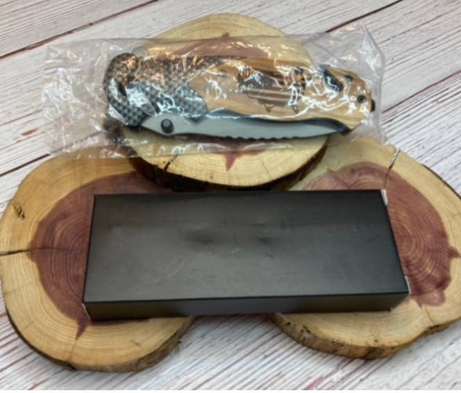 Quail Tail Laser Art - Deer Just Antlers Knife Quail Tail Laser Art