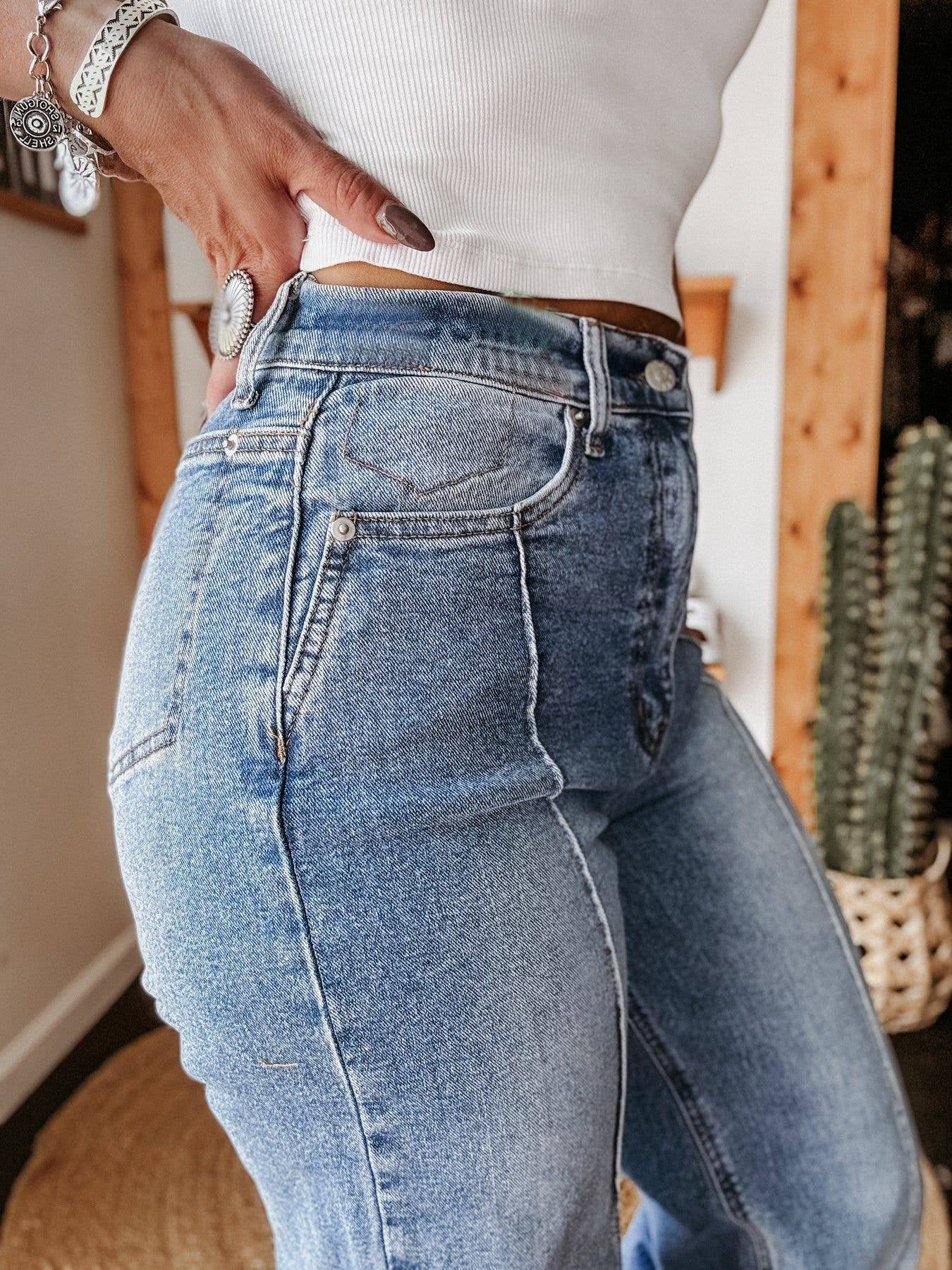 Rosa Clothing - Wild Western Cowboy 90‘S Inspired straight leg jeans: Blue / S Rosa Clothing