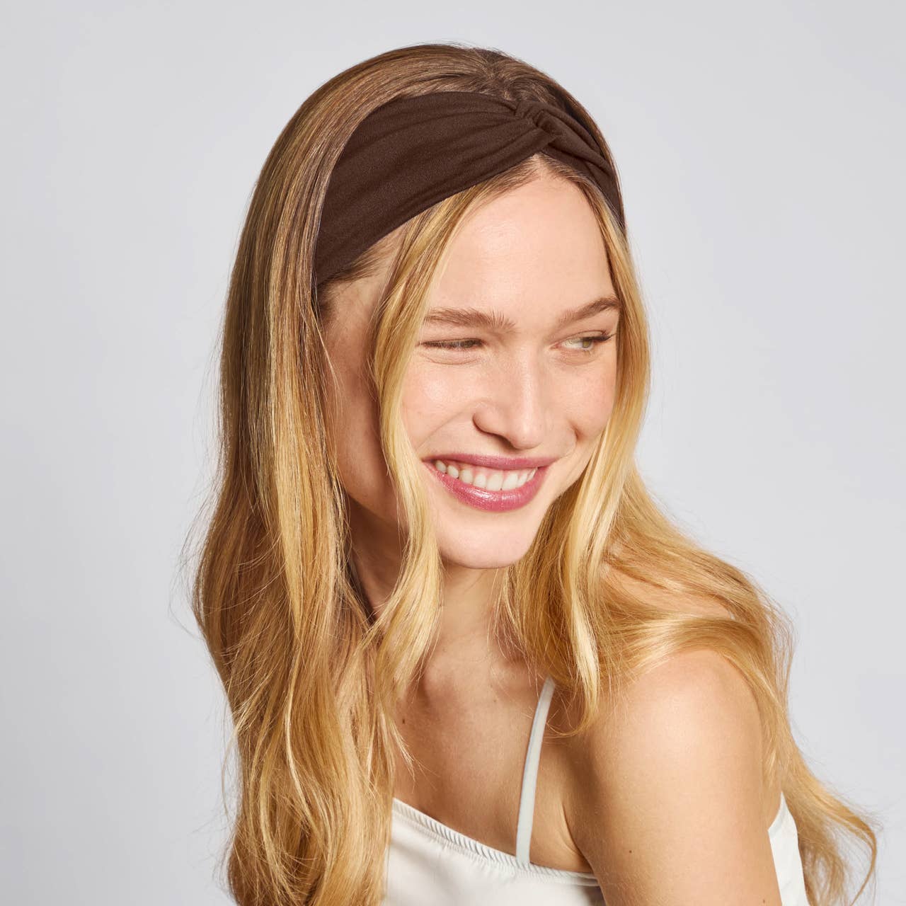 KITSCH - Recycled Fabric Wide Twist Headbands 2pc Set- Rosewood KITSCH