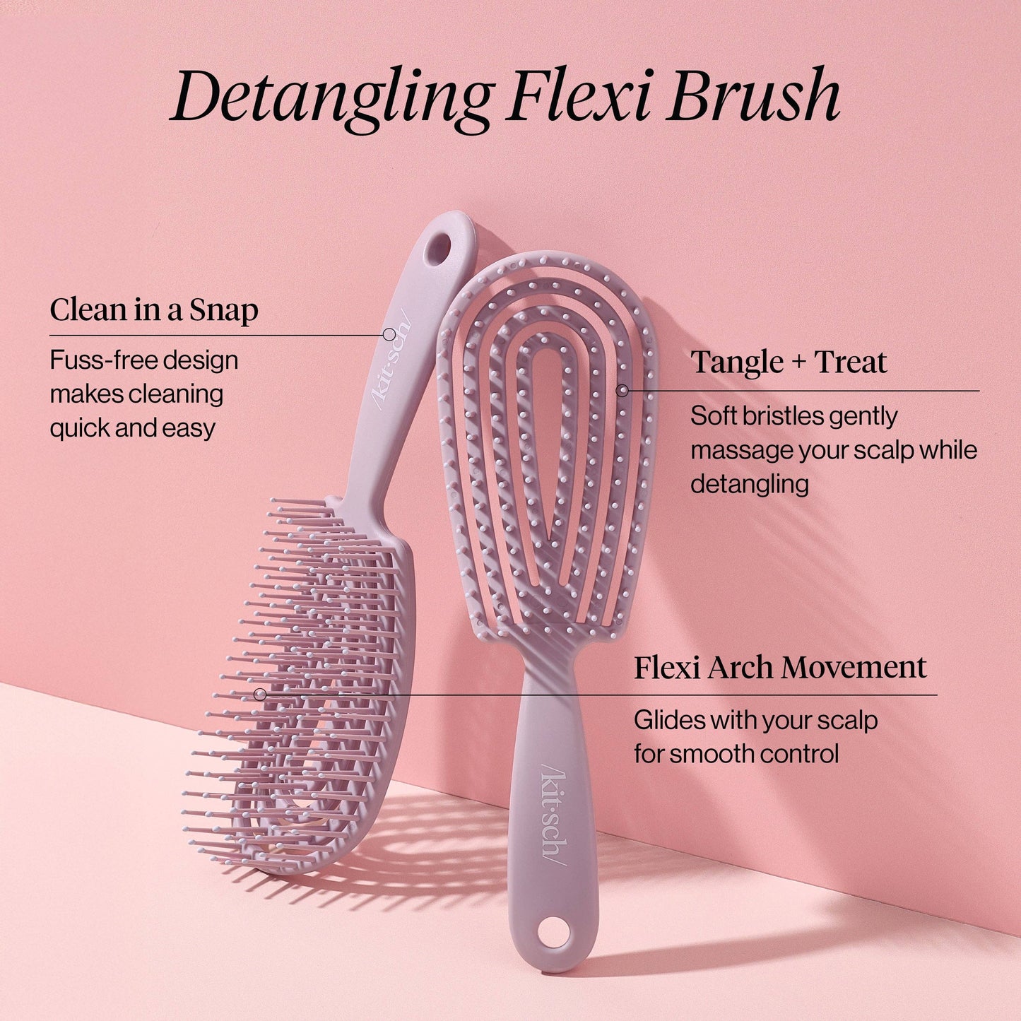 KITSCH - Detangling Flexi Brush - Soft Violet KITSCH