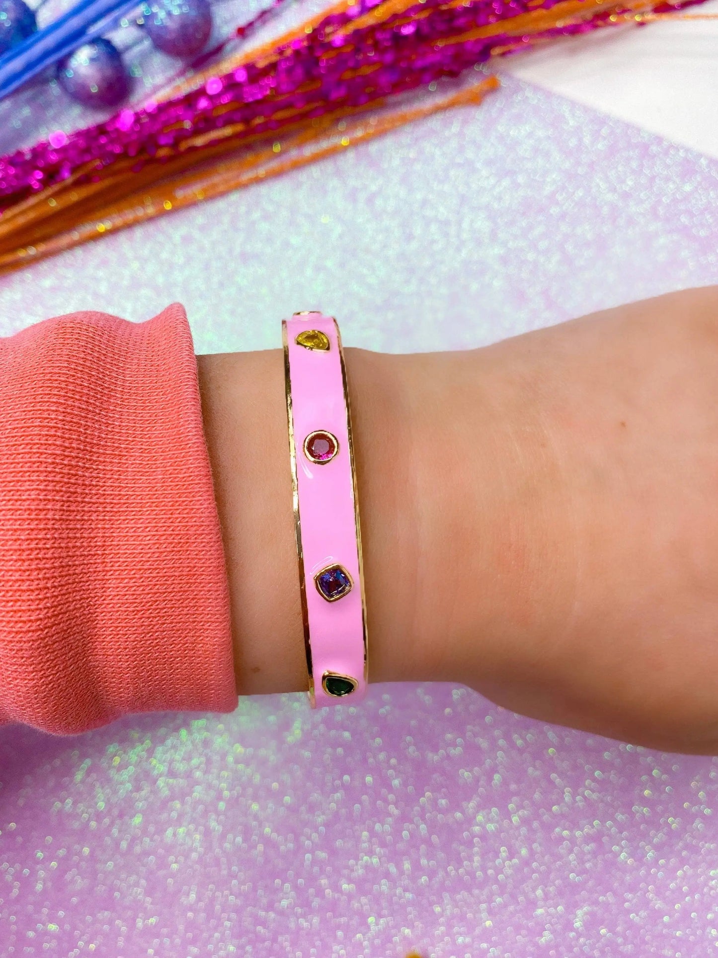 Taylor Shaye Designs - Harper Enamel Bangles: White Taylor Shaye Designs