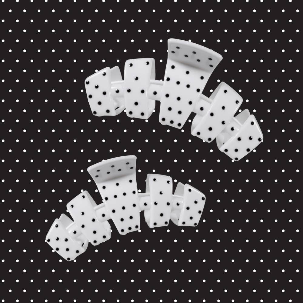 TELETIES - Classic White Polka Dot Party Large Claw Clip TELETIES