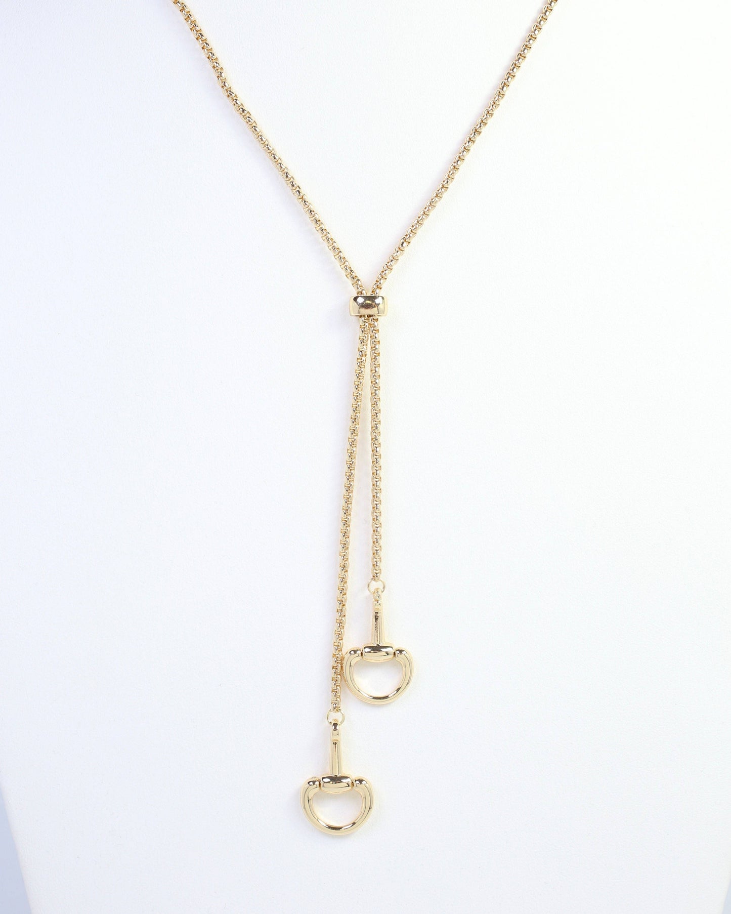 Caroline Hill - Frances Horsebit Adjustable Chain Necklace Gold: Default Caroline Hill
