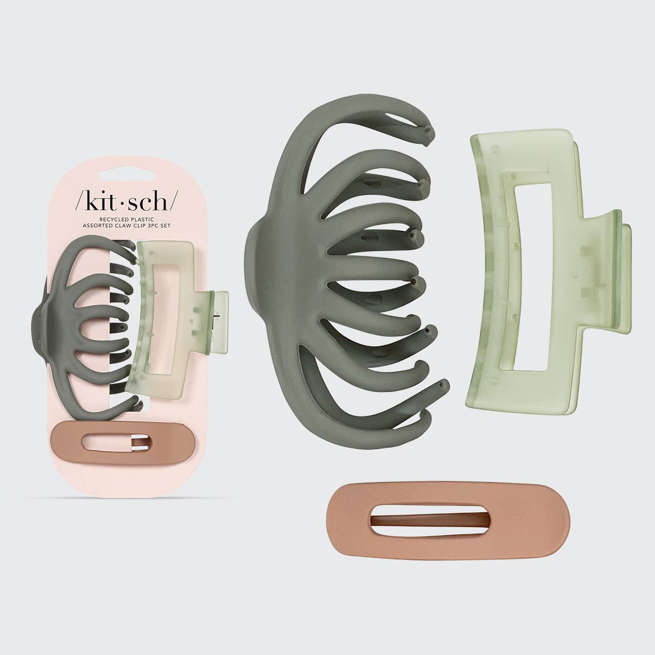 KITSCH - Recycled Plastic Assorted Claw Clip Set 3pc - Octopus KITSCH