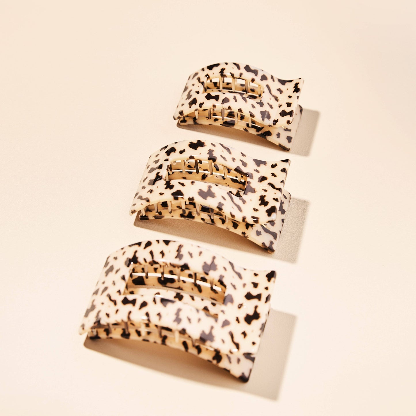 TELETIES - Flat Rectangle Hair Clip | Medium | Blonde Tortoise TELETIES
