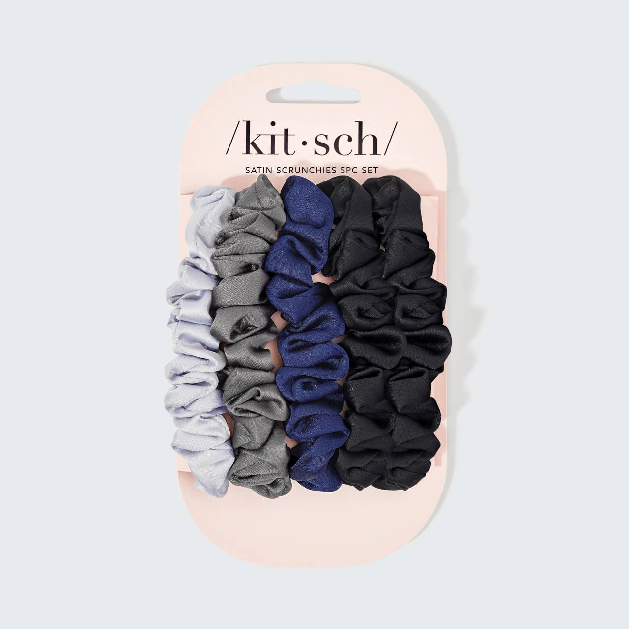 KITSCH - Satin Petite Scrunchies 5pc Set- Midnight KITSCH