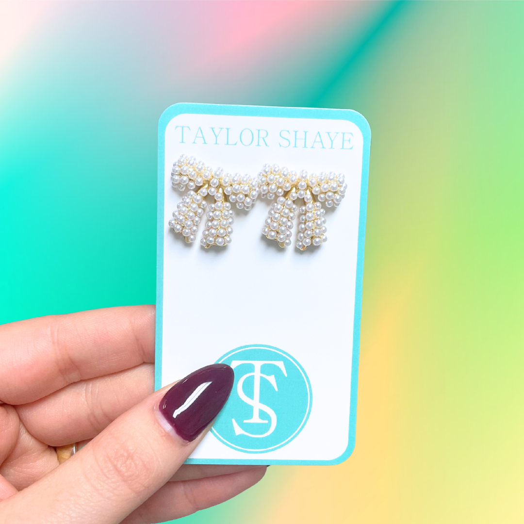 Taylor Shaye Designs - Pearl Bow Studs Taylor Shaye Designs