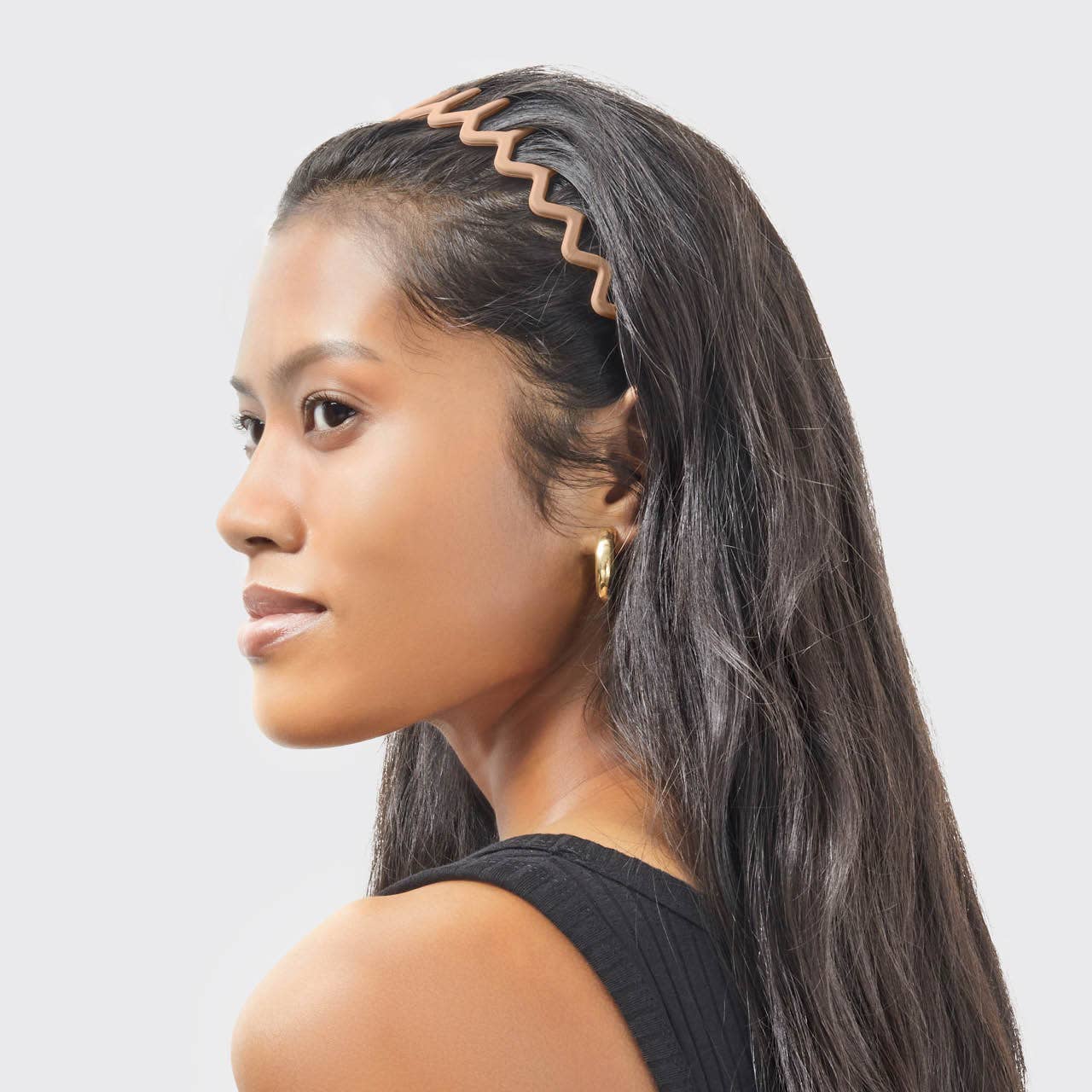 KITSCH - Recycled Plastic Zig Zag Headband 2pc - Neutral KITSCH