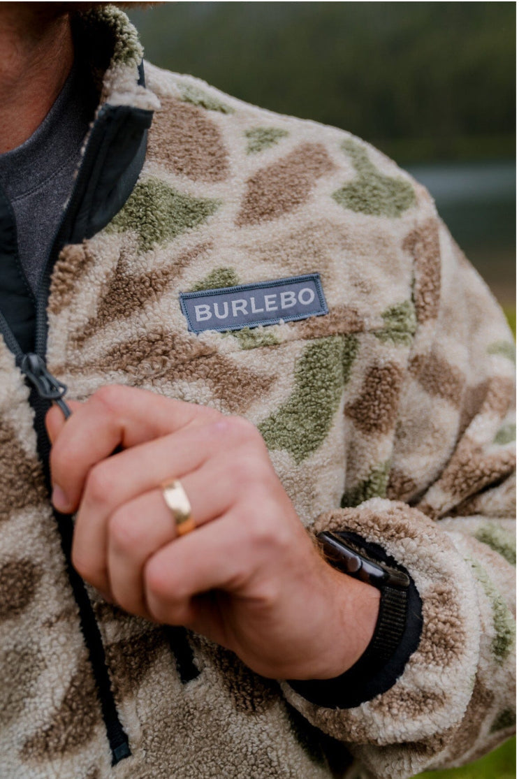 BURLEBO Sherpa Quarter Zip Pull Over -Alpine Camo BURLEBO