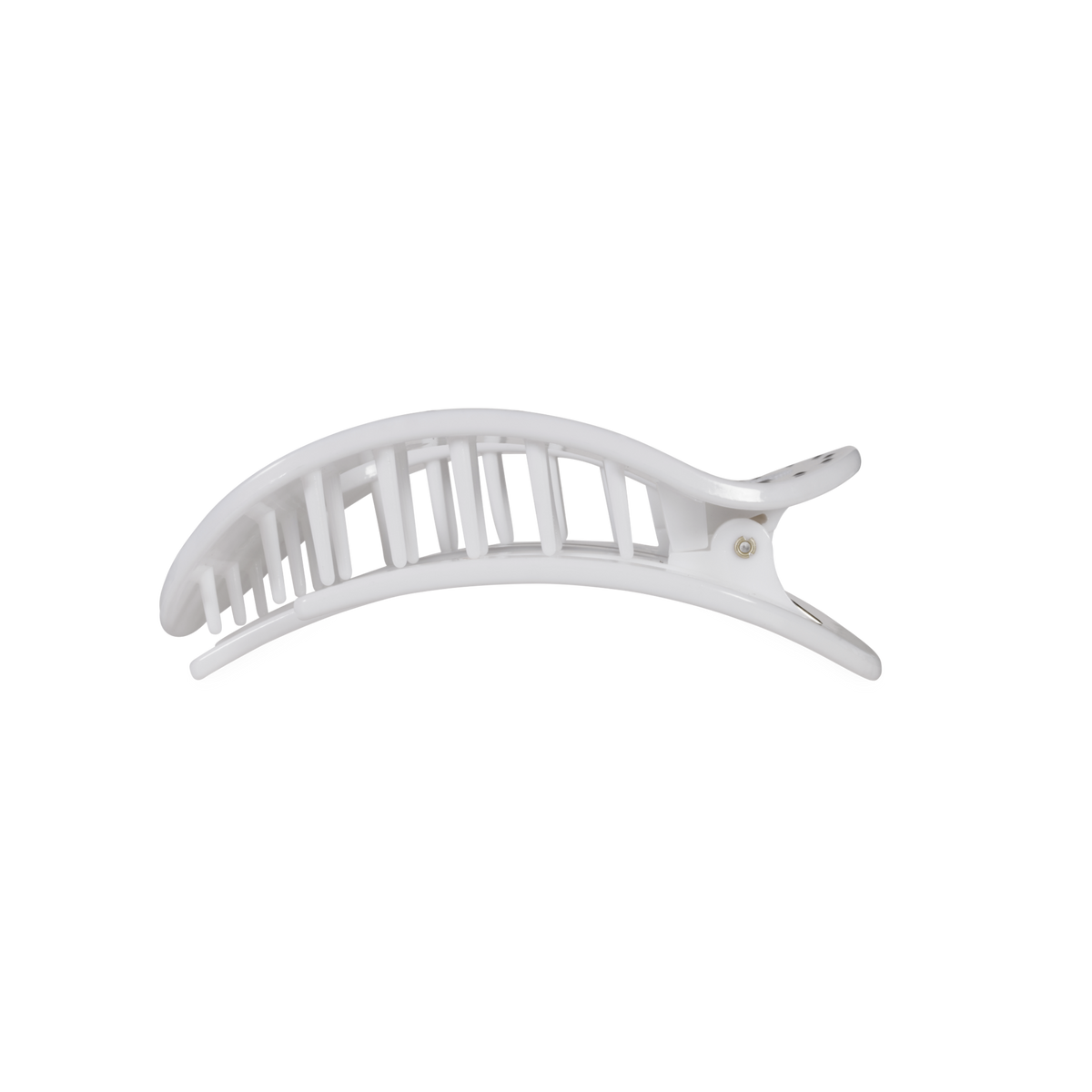 TELETIES - White Polka Dot Party Medium Flat Round Hair Clip TELETIES
