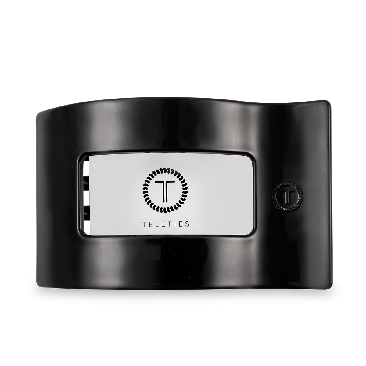 TELETIES - Jet Black | Large | Flat Rectangle Hair Clip TELETIES