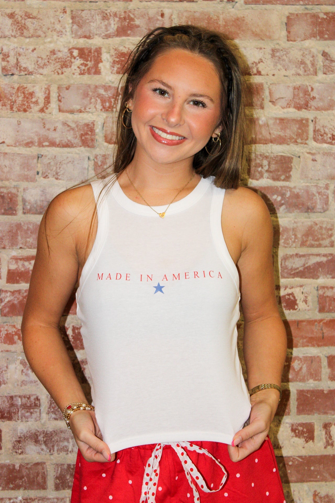Made in America Bella Canvas Micro Rib Tank Top XO, Hannah