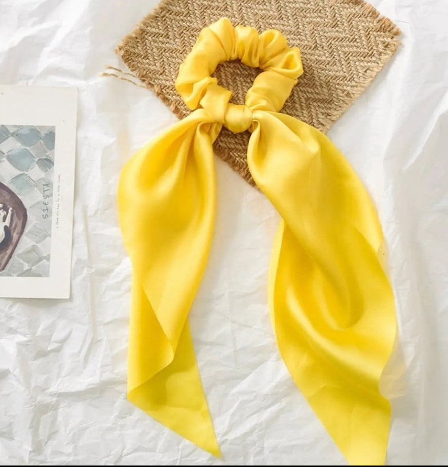 Solid Color Knotted Ribbon Hair Tie Scrunchies ACCITY