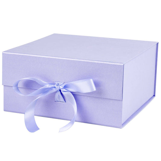 LA Ribbons Wholesale - Collapsible Gift Box with Satin Ribbon and Magnetic Lid: Taro LA Ribbons Wholesale