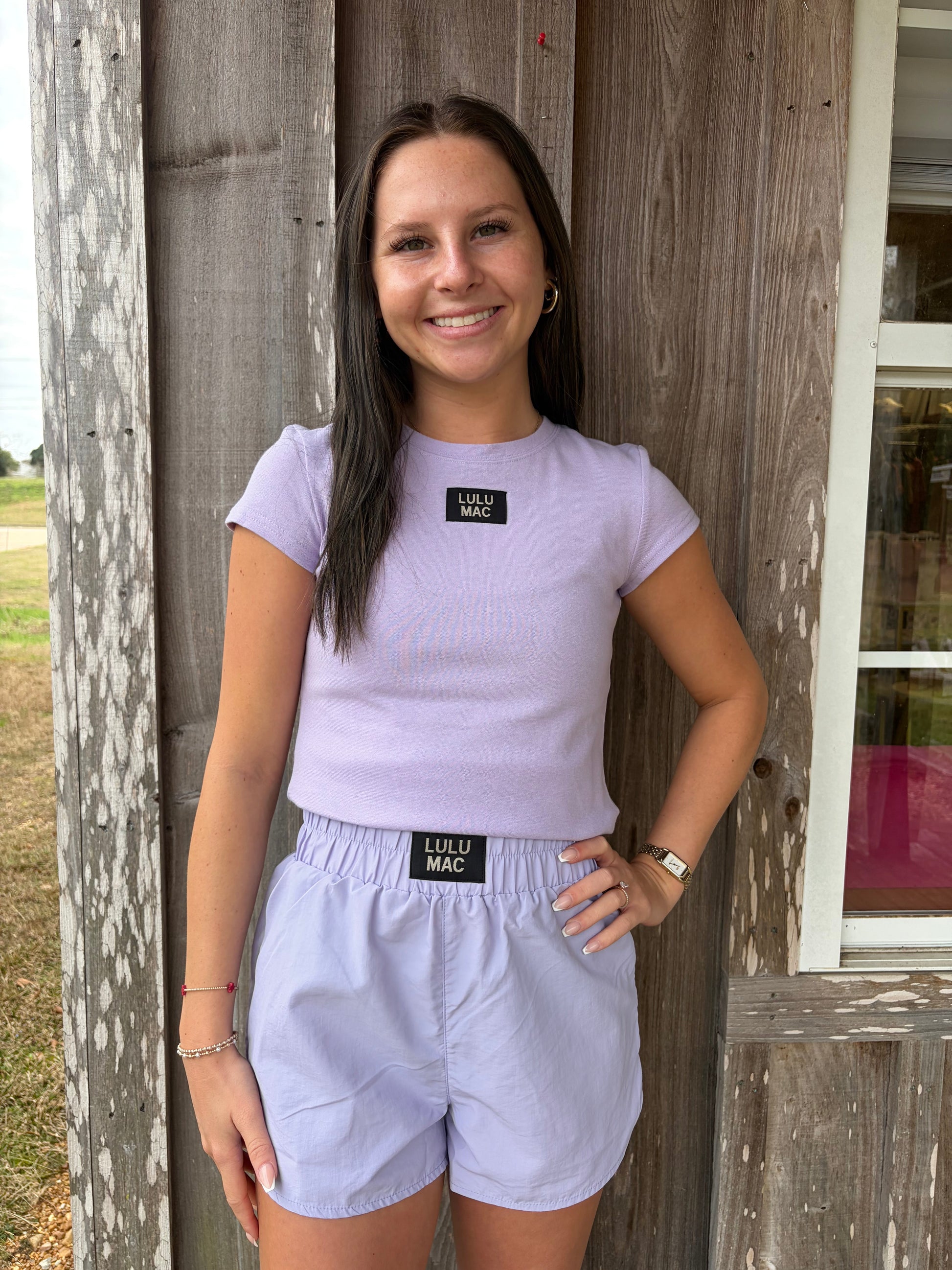 Lulu Mac Lavender Baby Doll Short Sleeve Top Girlie Girl Originals