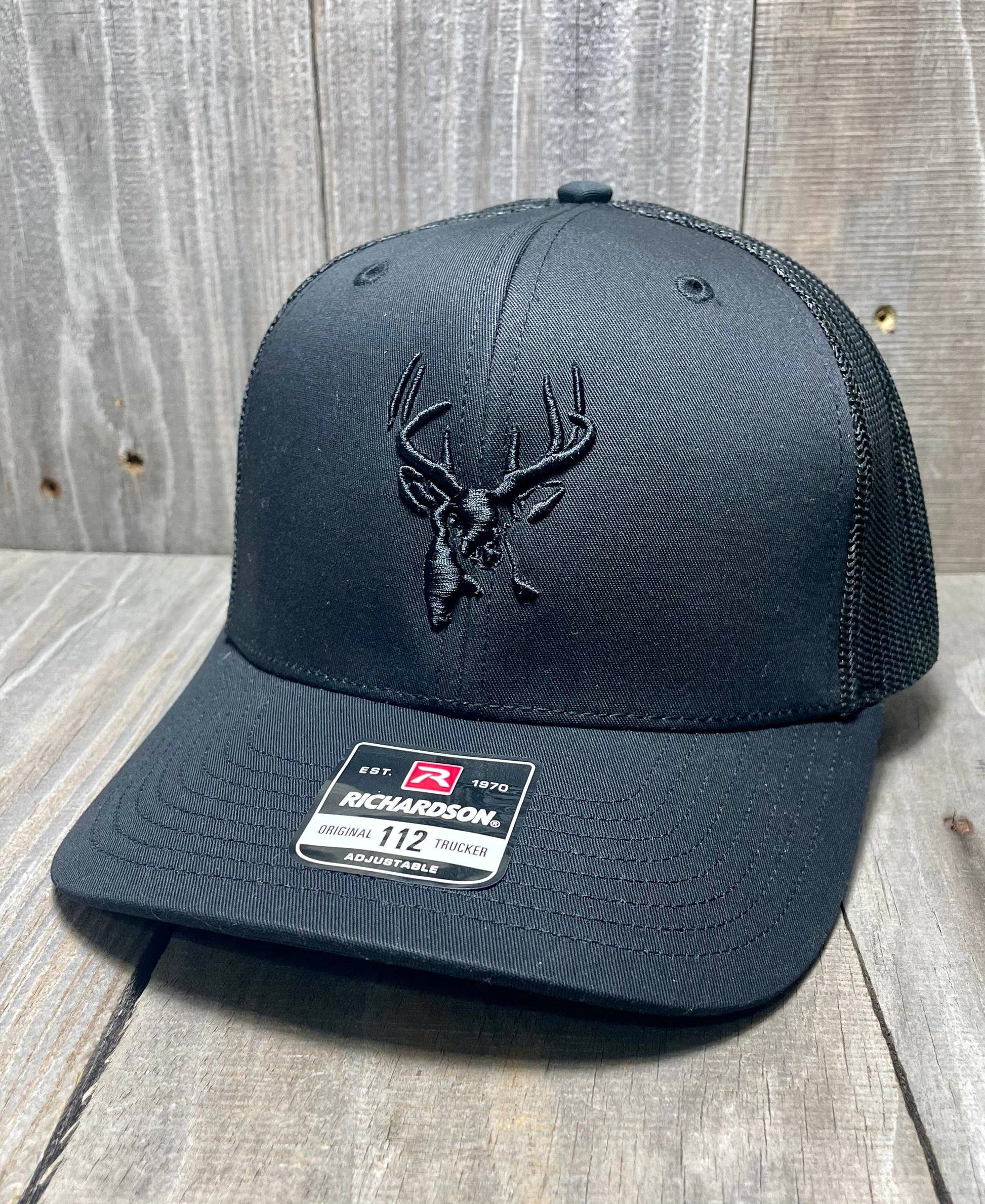 American Flyway Waterfowl - "The Ghost Buck" Black with Black 3D Logo and Black Mesh American Flyway Waterfowl