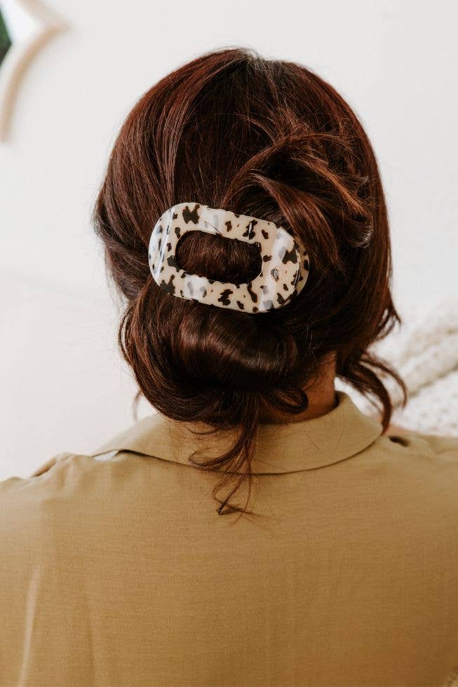 TELETIES - Round Flat Hair Clip | Medium | Blonde Tortoise TELETIES