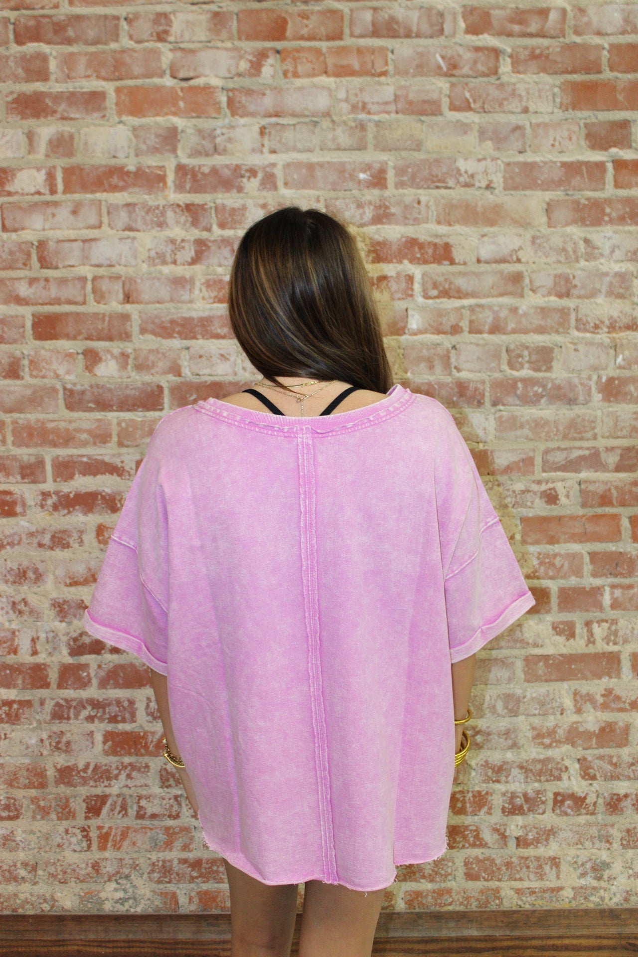 Zenana French Terry Acid Washed T Shirt zenana