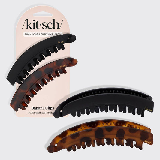 KITSCH - Banana Clip 2pc- Black & Tort KITSCH