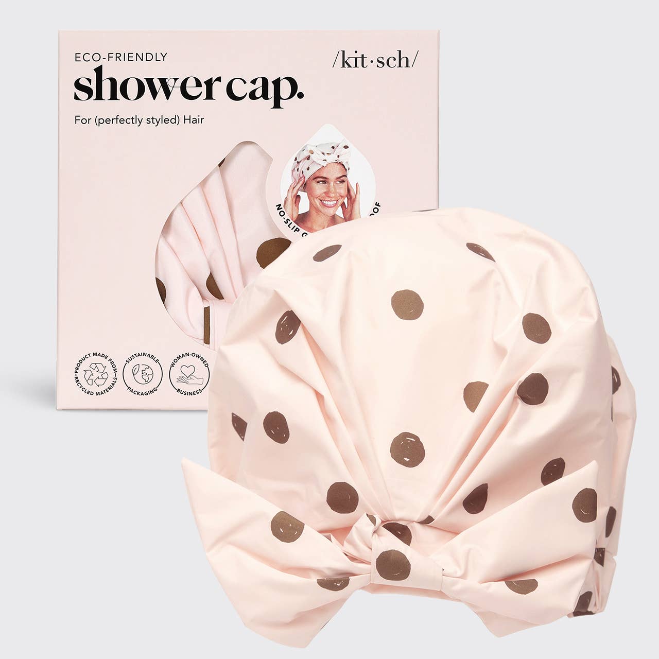 KITSCH - Luxury Shower Cap - Blush Dot KITSCH