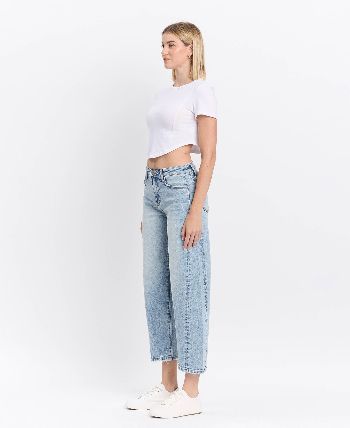 Lovervet by VERVET - HIGH RISE TWIST BARREL JEANS LV1502: PAPER TRAILS / 32 Lovervet by VERVET