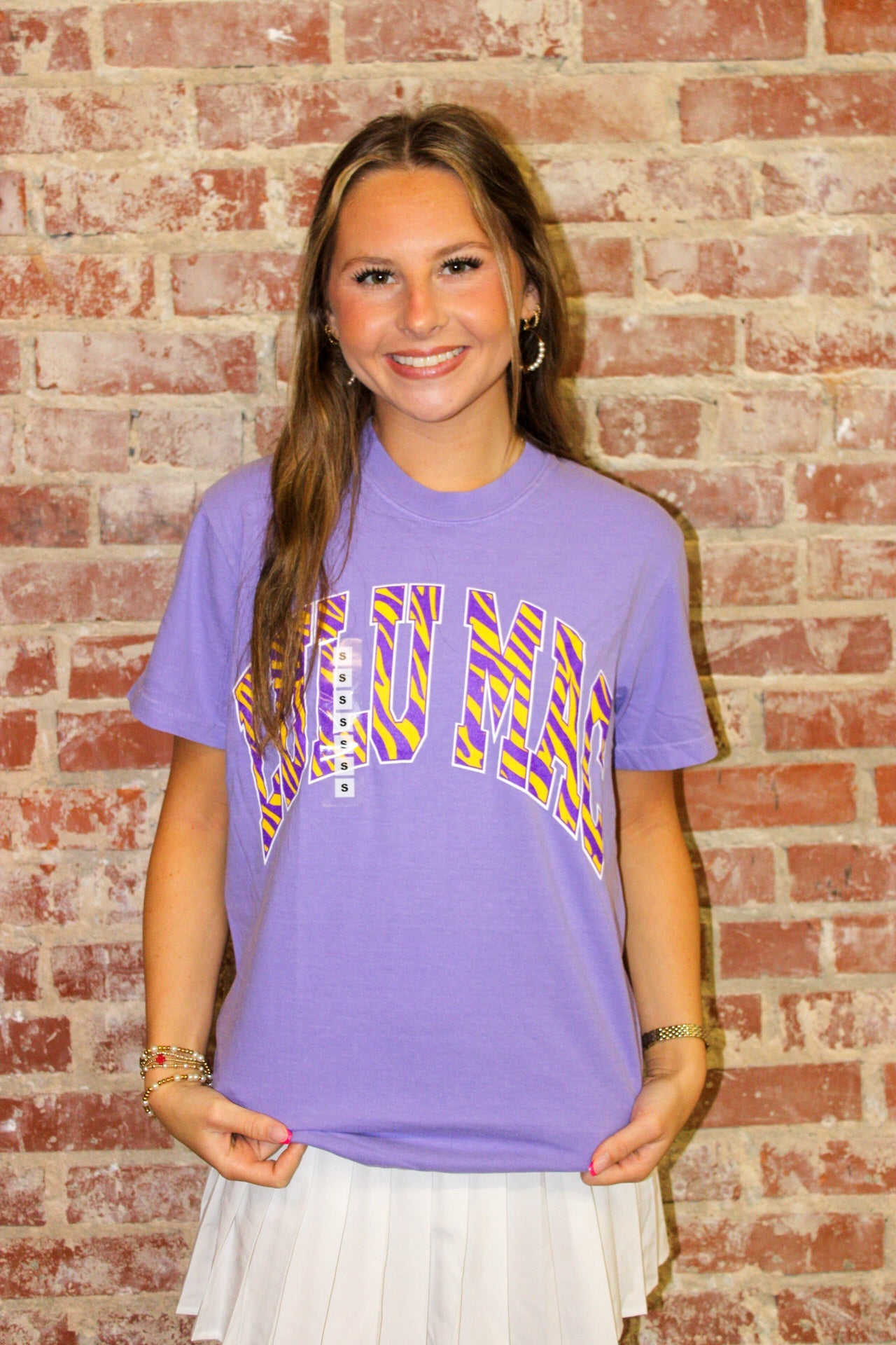 Lulu Mac Tiger Stripe Adult Violet Comfort Colors Tee Girlie Girl Originals