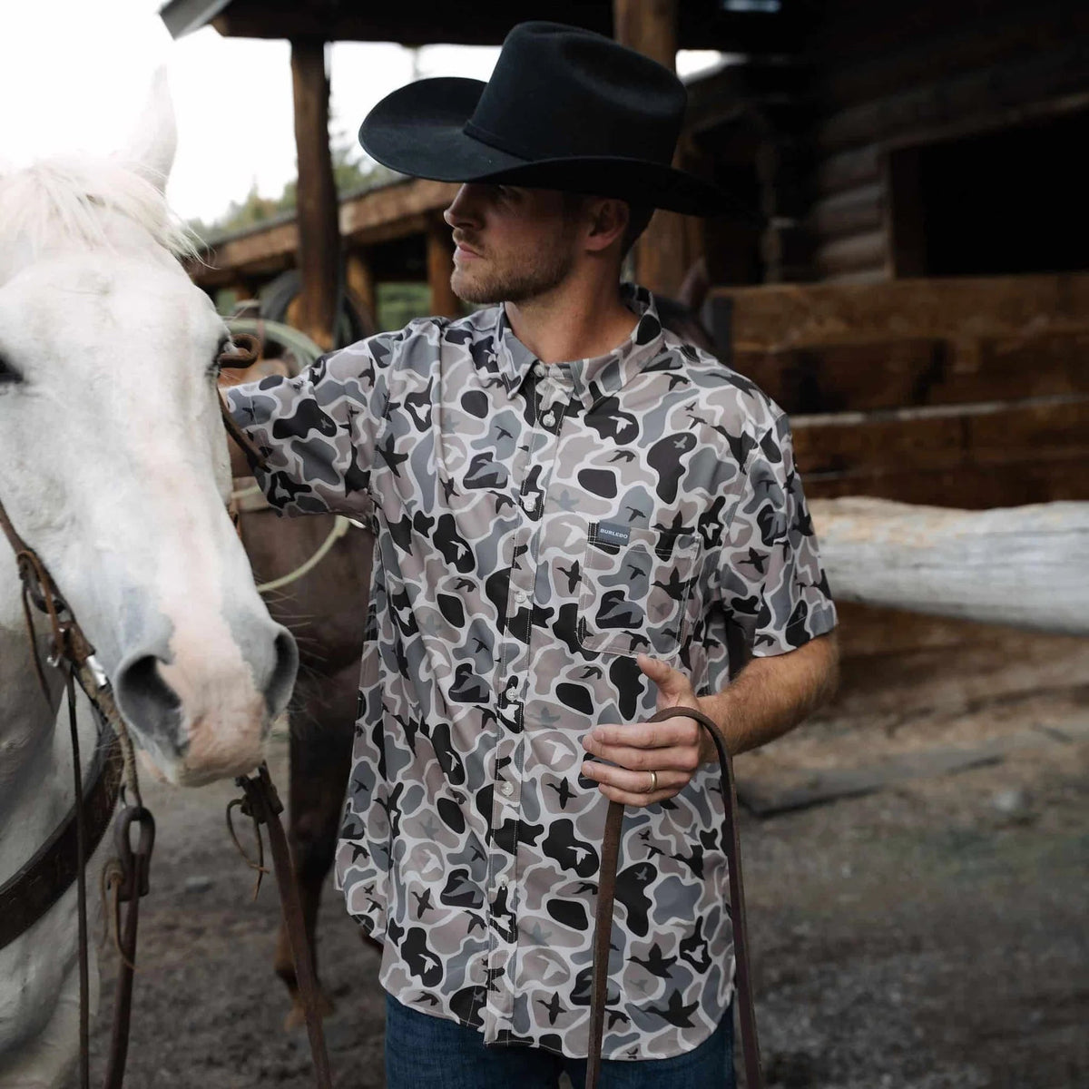 Burlebo Mallard Mayhem Camo Performance Button Up Shirt BURLEBO