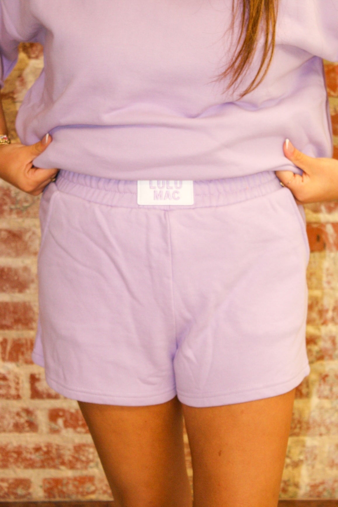 LULU MAC TERRY CLOTH SHORT-LAVENDER LULU MAC