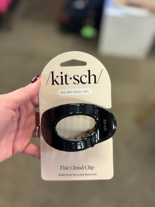Medium Black Flat Cloud Hair Clip KITSCH