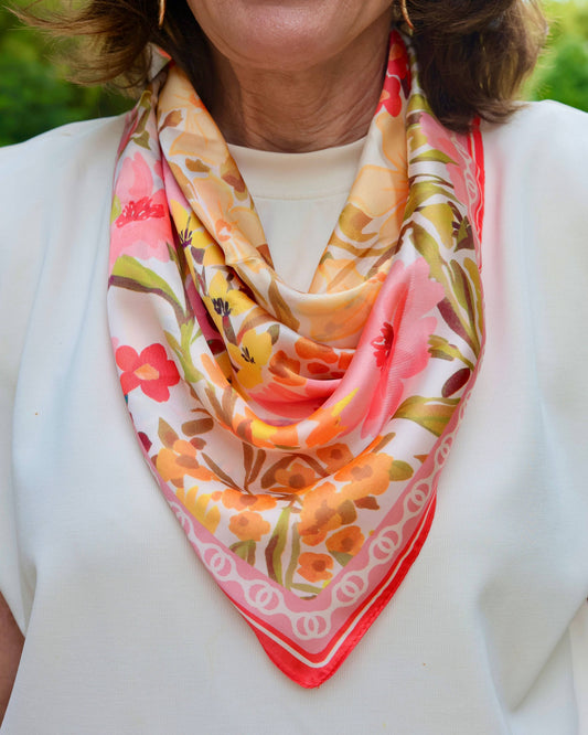 Caroline Hill - Elora Floral Print Scarf Pink Multi: Default Caroline Hill