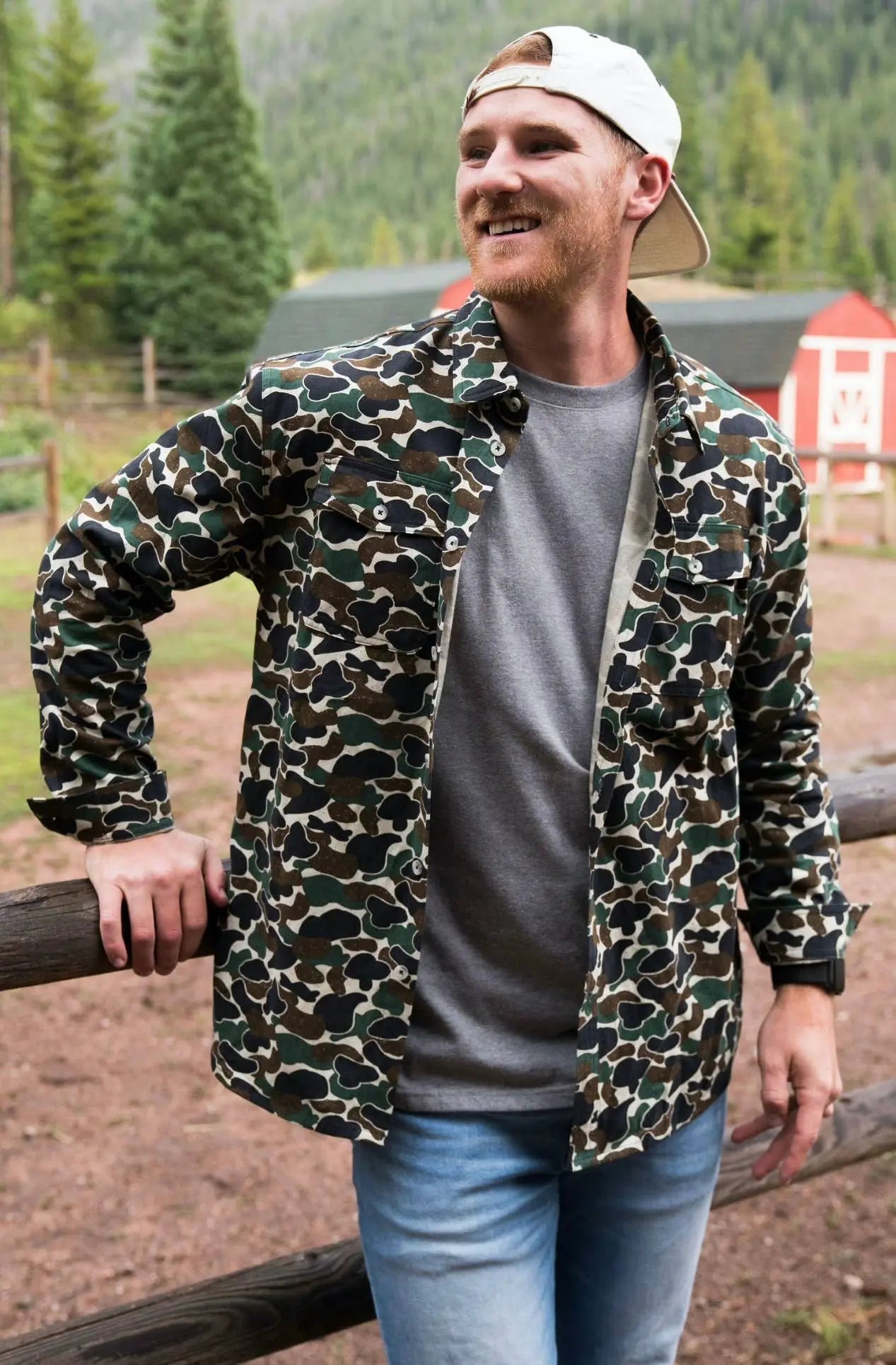 BURLEBO - Cotton Twill Button Up - Throwback Camo BURLEBO