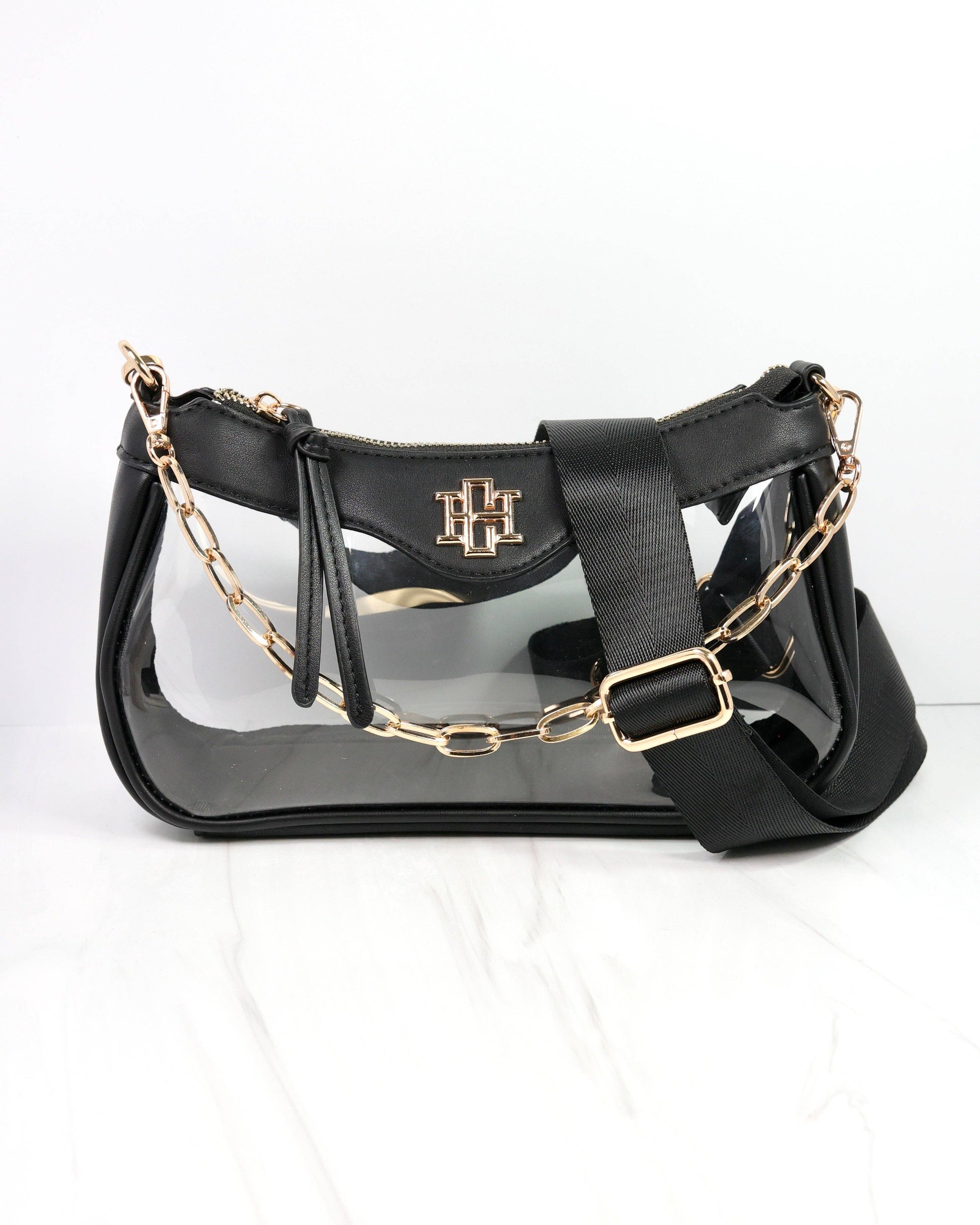 Caroline Hill - Cassidy Clear Crossbody BLACK: Default Caroline Hill