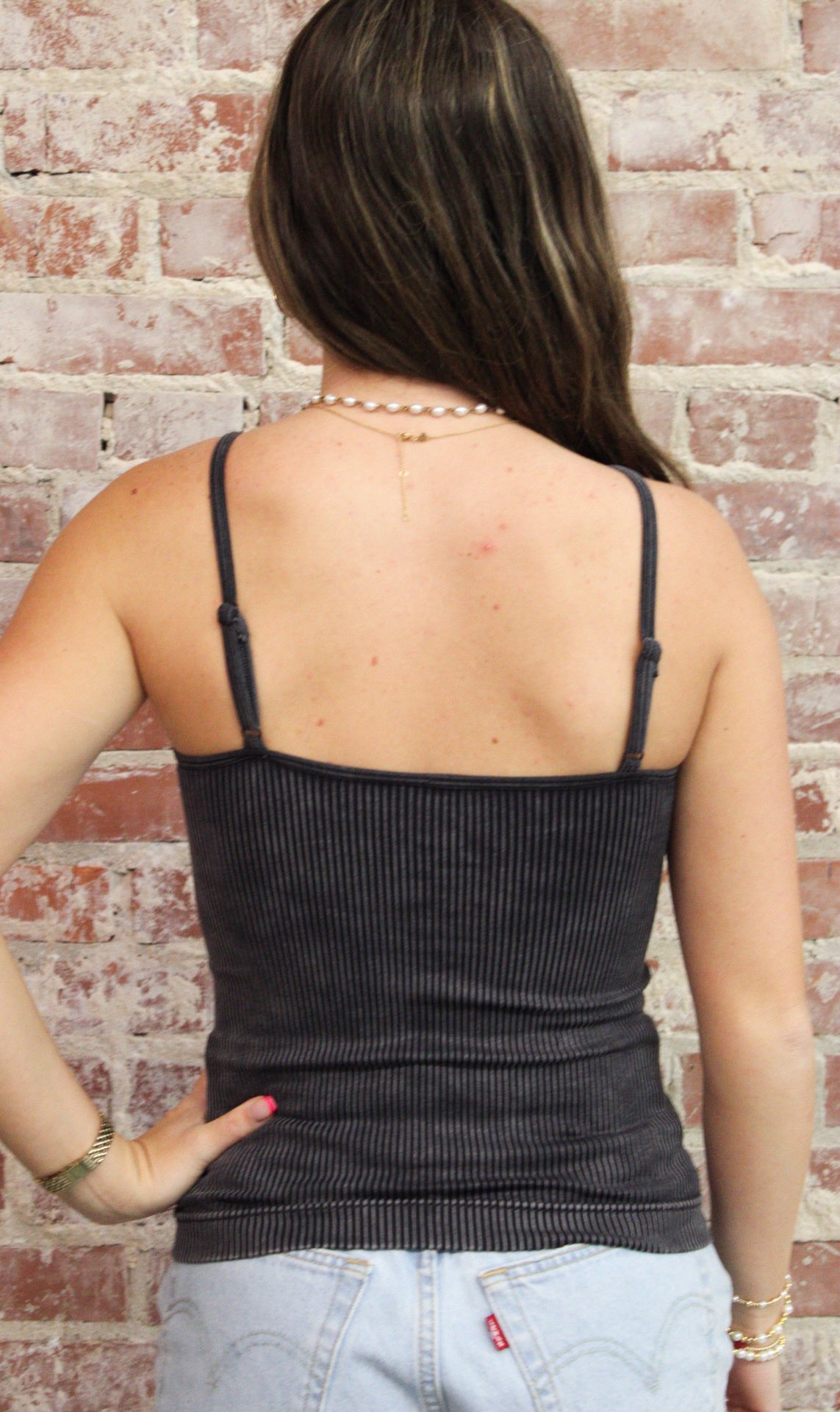 Zenana Black Stone Washed Ribbed Seamless Tank Top Zenana
