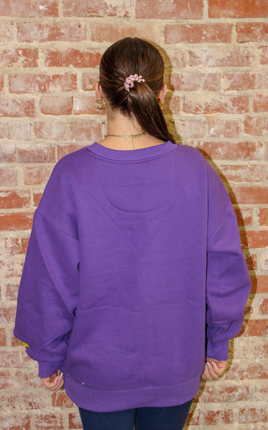 Lulu Mac Purple/Yellow Stitch Sweater Girlie Girl Originals