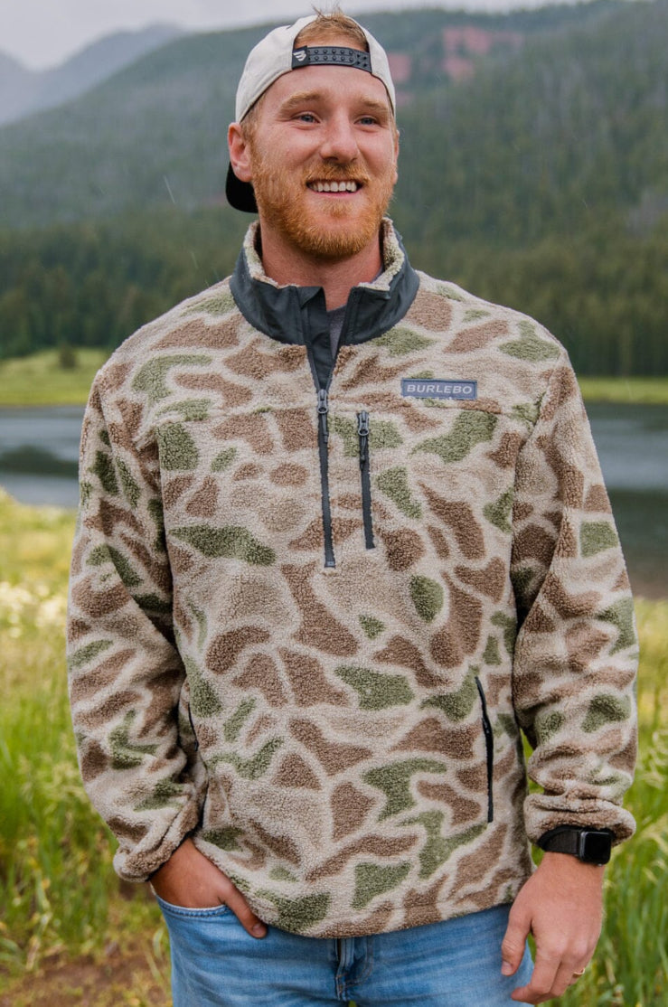 BURLEBO Sherpa Quarter Zip Pull Over -Alpine Camo BURLEBO