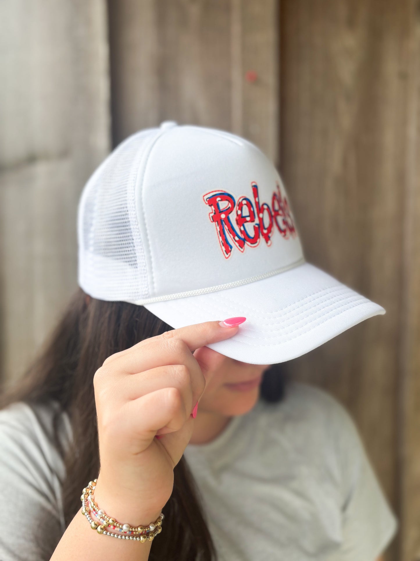 Ole Miss Rebels Polka Dots Trucker Hat Mississippi: One Size Gia Gifts Boutique