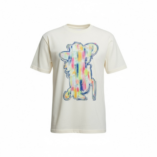 Colorful Brushstroke Rebelman Ivory T-Shirt SOUTHERN SUNDROP BOUTIQUE