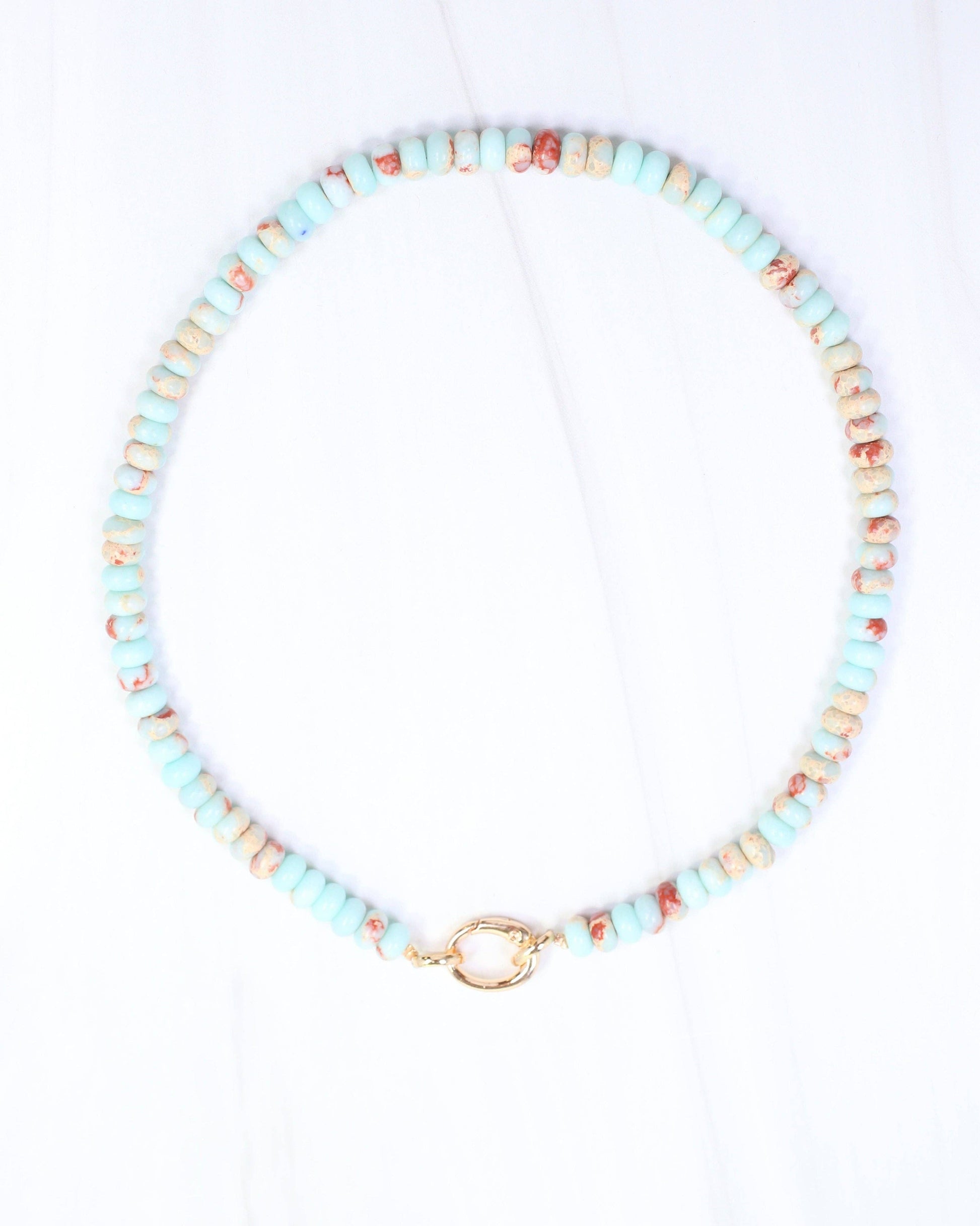 Caroline Hill - Gisela Stone Beaded Oval Clasp Necklace Multi: Default Caroline Hill